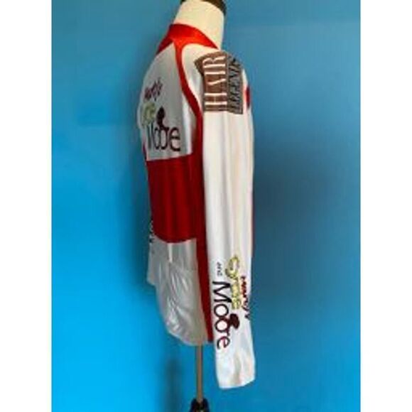 CANARI Cycling Bike Jacket Competition Advertising Sponsors Zipper 3 Pockets L M - Picture 4 of 13